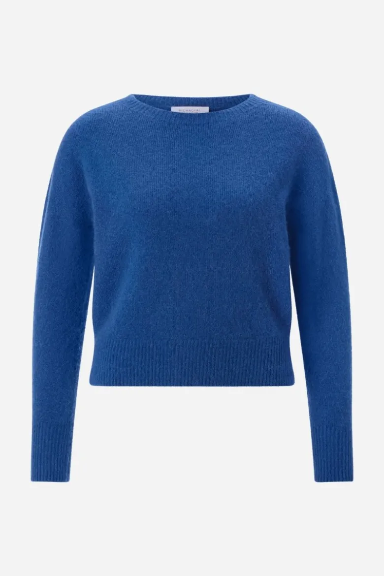 Cropped Pullover mit U-Boot-Ausschnitt