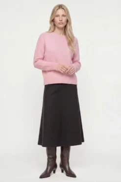Cropped Pullover mit U-Boot-Ausschnitt