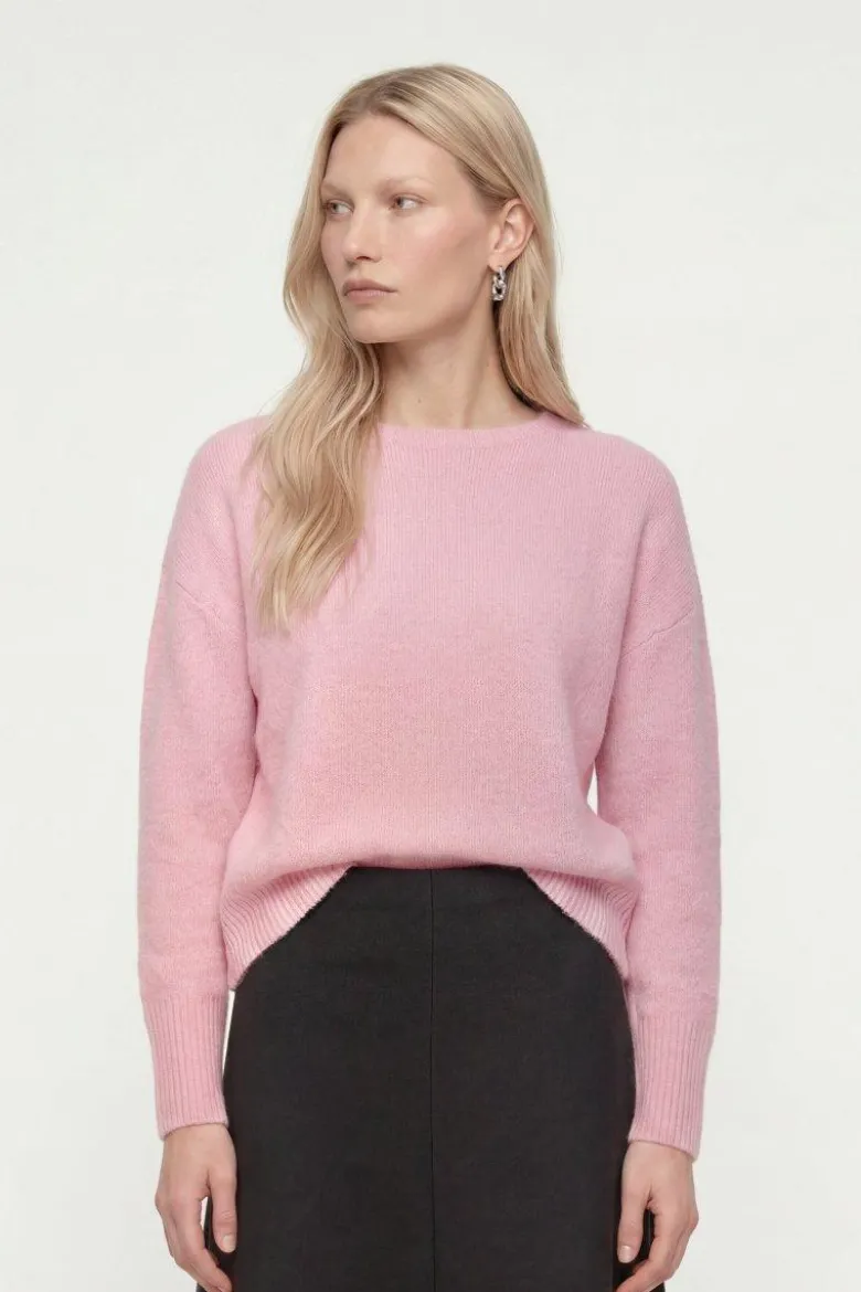 Cropped Pullover mit U-Boot-Ausschnitt