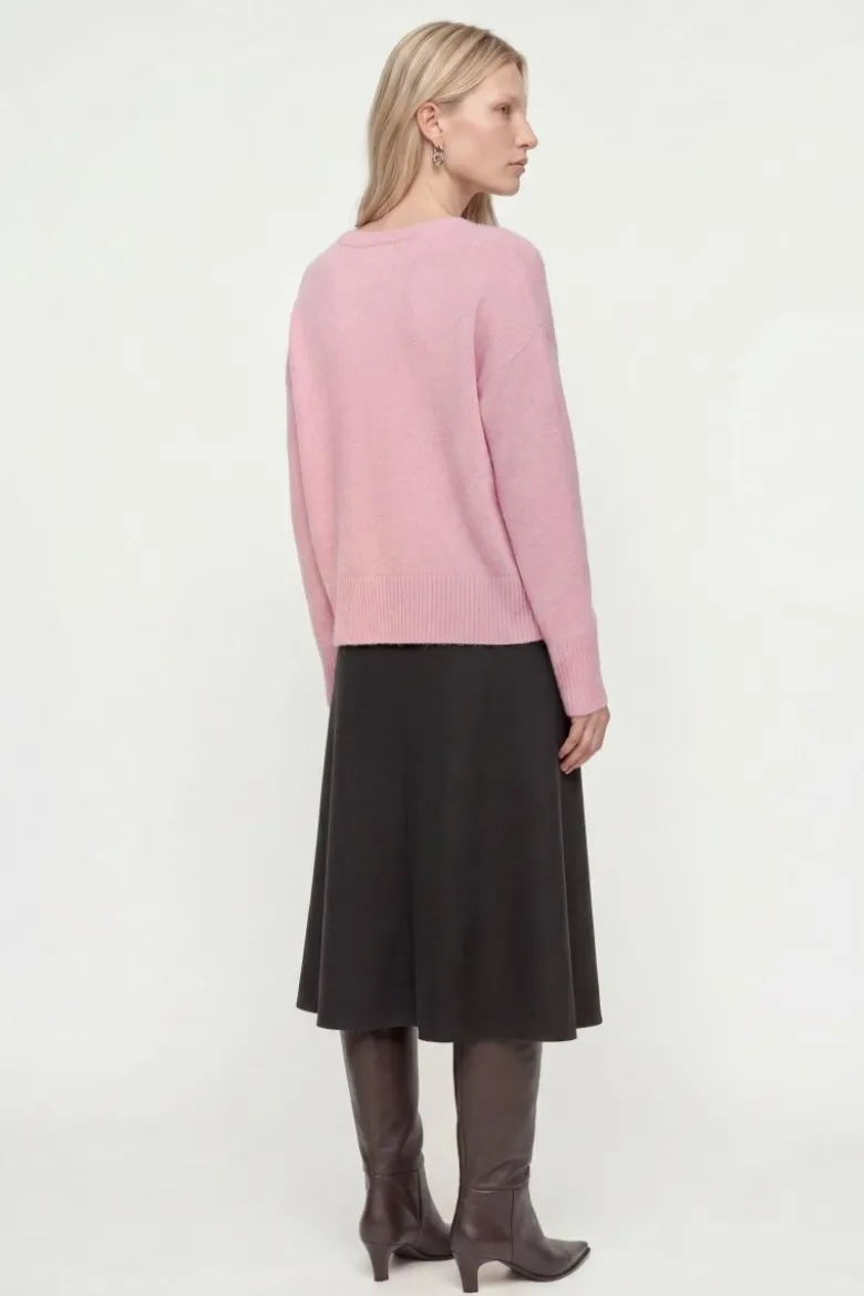 Cropped Pullover mit U-Boot-Ausschnitt