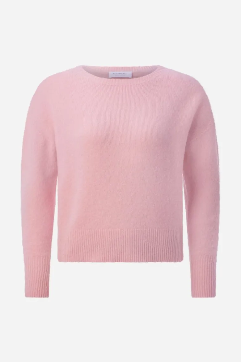 Cropped Pullover mit U-Boot-Ausschnitt