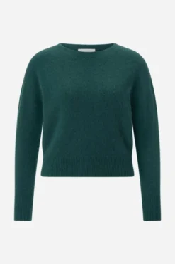 Cropped Pullover mit U-Boot-Ausschnitt