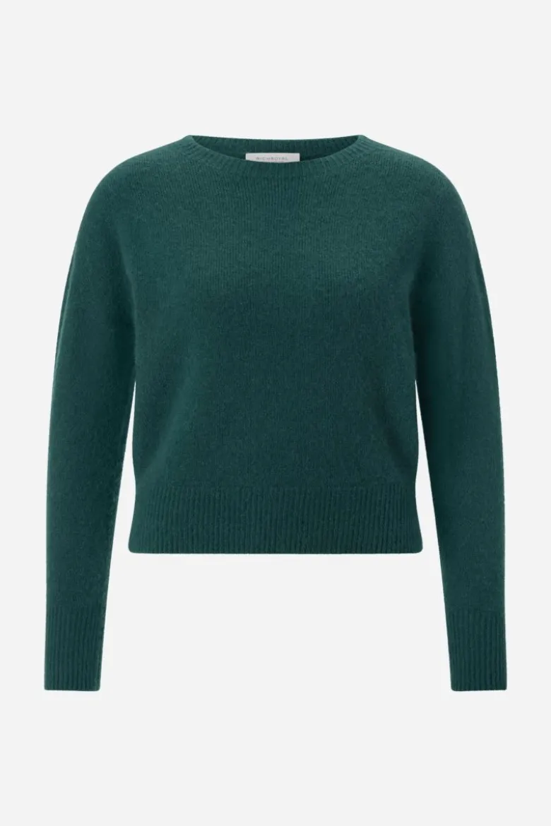 Cropped Pullover mit U-Boot-Ausschnitt