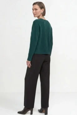 Cropped Pullover mit U-Boot-Ausschnitt