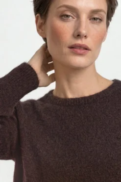 Cropped Pullover mit U-Boot-Ausschnitt