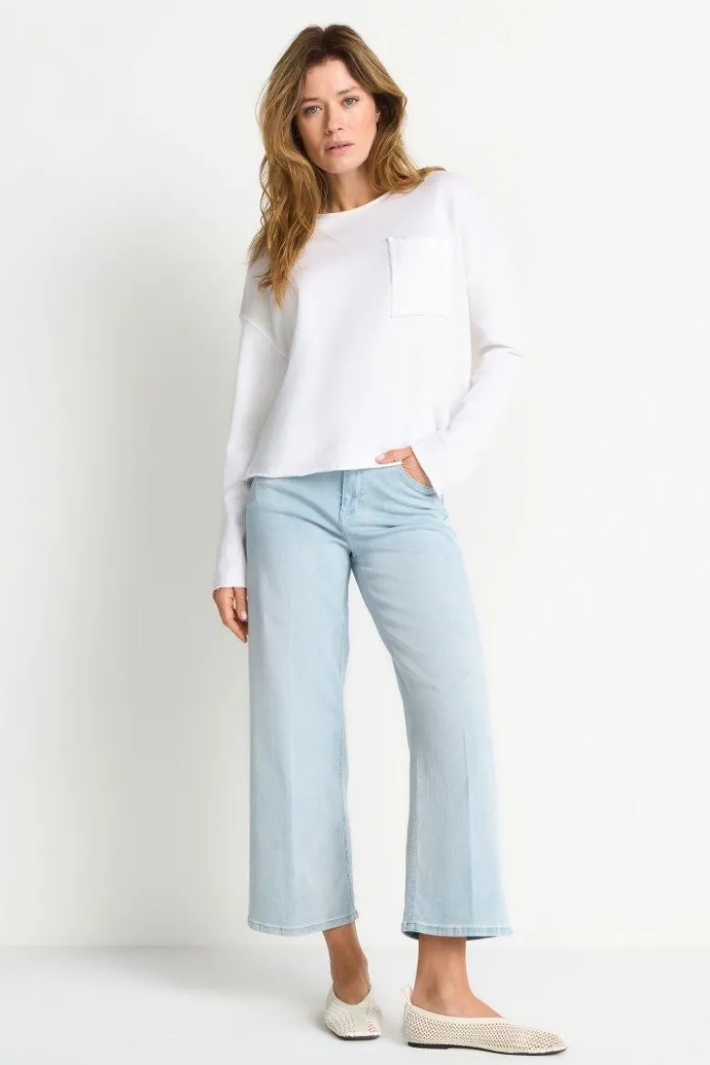 Cropped Sweatshirt mit Brusttasche