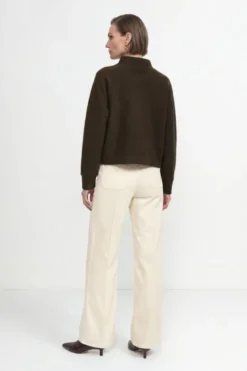 Cropped Sweatshirt mit Stehkragen