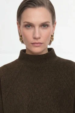 Cropped Sweatshirt mit Stehkragen