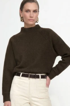 Cropped Sweatshirt mit Stehkragen
