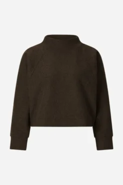 Cropped Sweatshirt mit Stehkragen