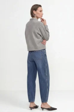 Cropped Sweatshirt mit Stehkragen