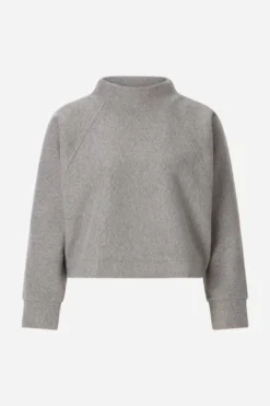 Cropped Sweatshirt mit Stehkragen