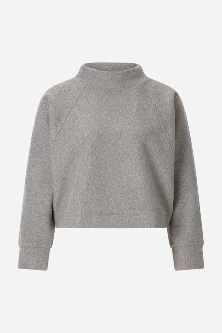 Cropped Sweatshirt mit Stehkragen