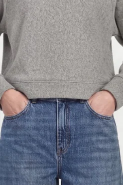 Cropped Sweatshirt mit Stehkragen