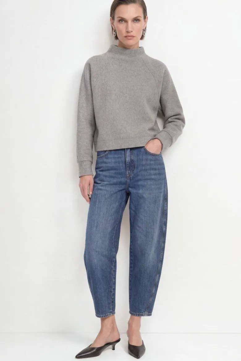Cropped Sweatshirt mit Stehkragen