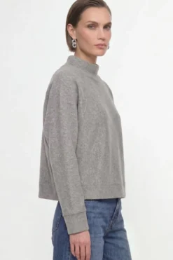 Cropped Sweatshirt mit Stehkragen