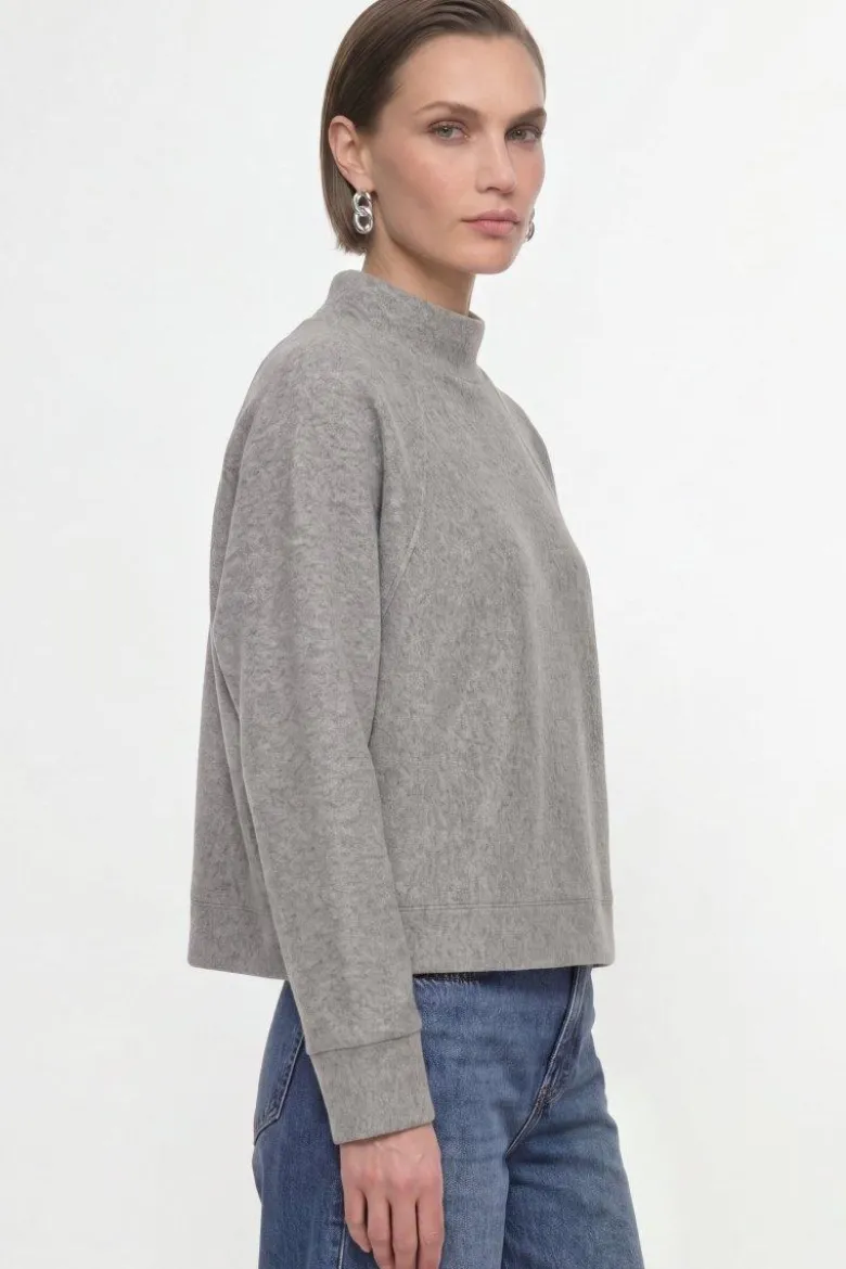 Cropped Sweatshirt mit Stehkragen
