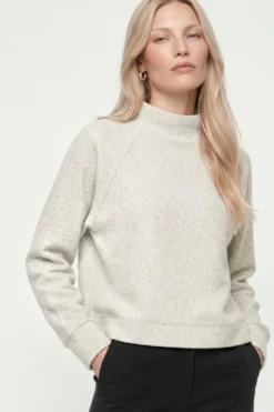 Cropped Sweatshirt mit Stehkragen
