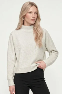 Cropped Sweatshirt mit Stehkragen