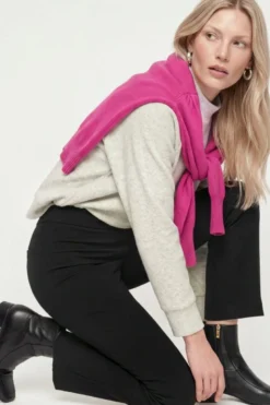 Cropped Sweatshirt mit Stehkragen