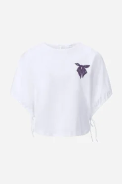 Cropped-Top mit Schleifen-Print