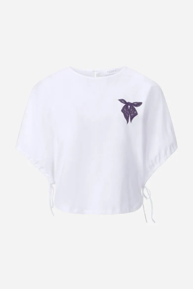 Cropped-Top mit Schleifen-Print