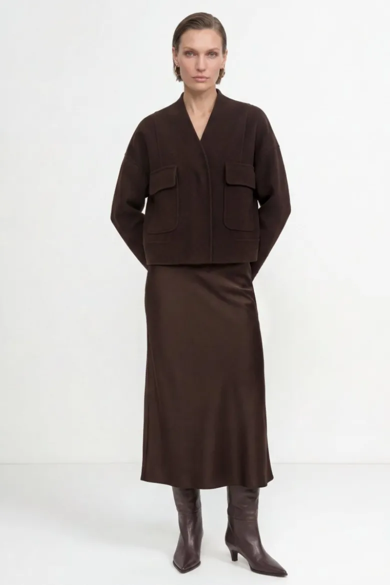 Cropped Wolljacke in Boxy-Fit