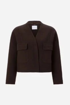 Cropped Wolljacke in Boxy-Fit