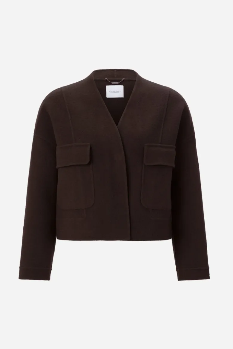 Cropped Wolljacke in Boxy-Fit