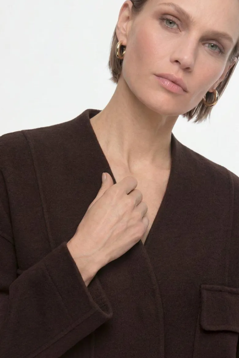 Cropped Wolljacke in Boxy-Fit