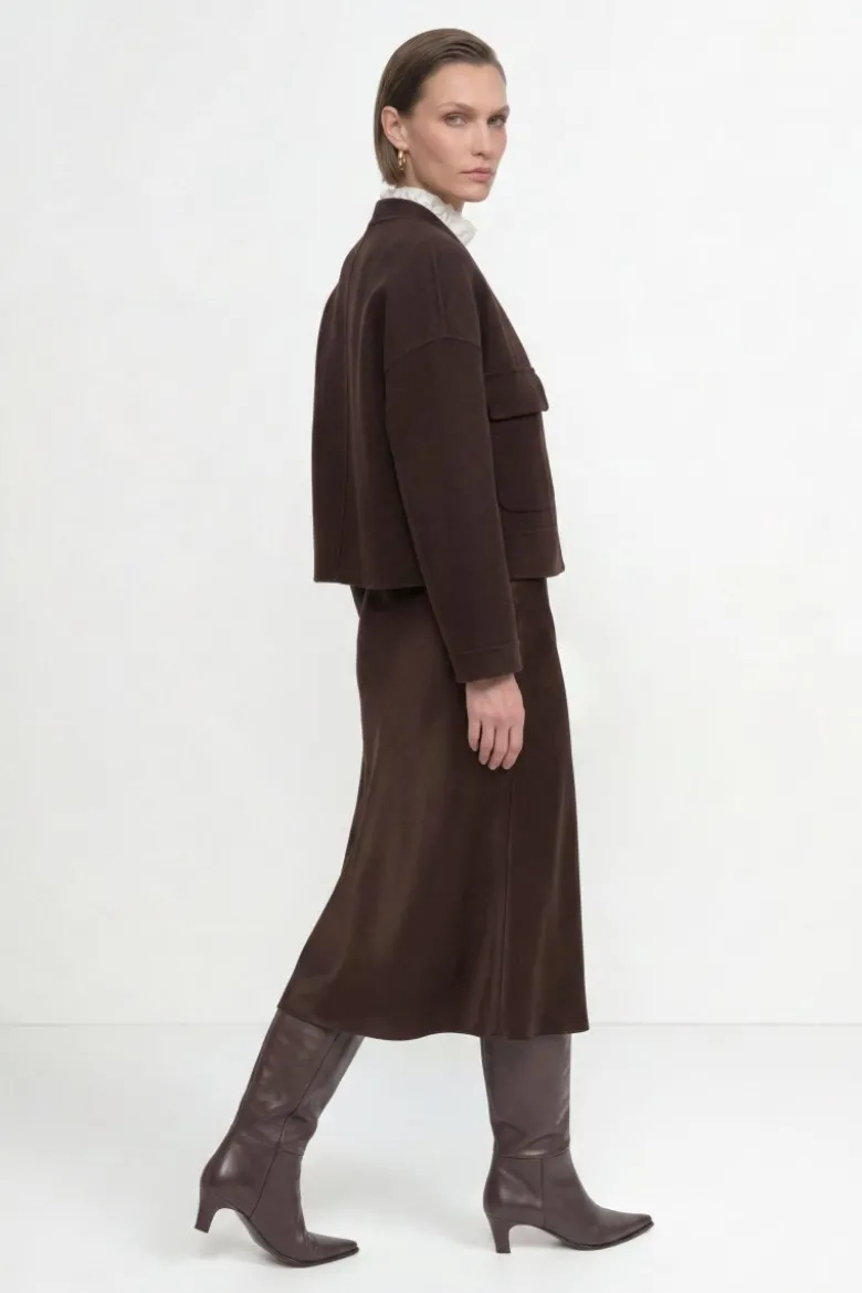 Cropped Wolljacke in Boxy-Fit