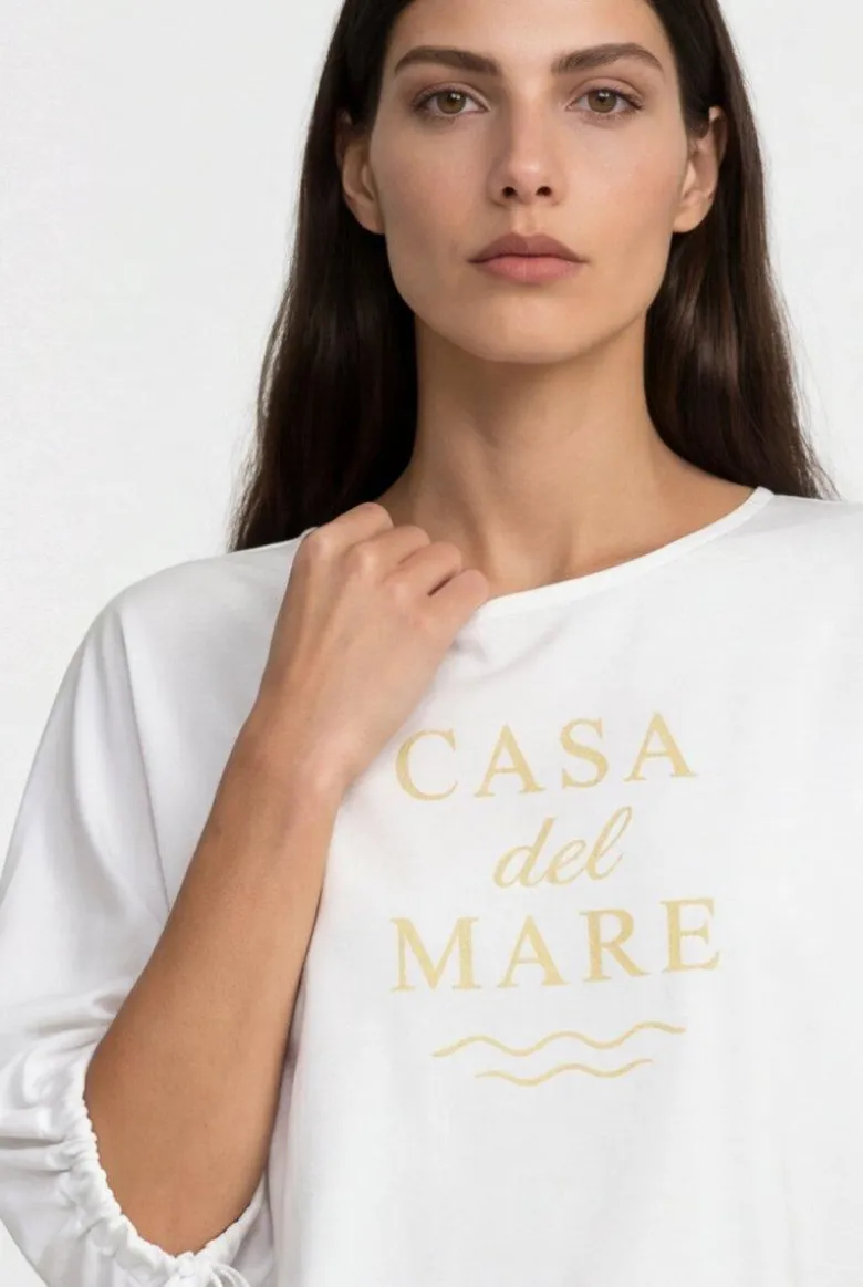 Crop-Top mit Schriftzug