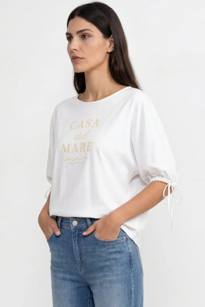 Crop-Top mit Schriftzug