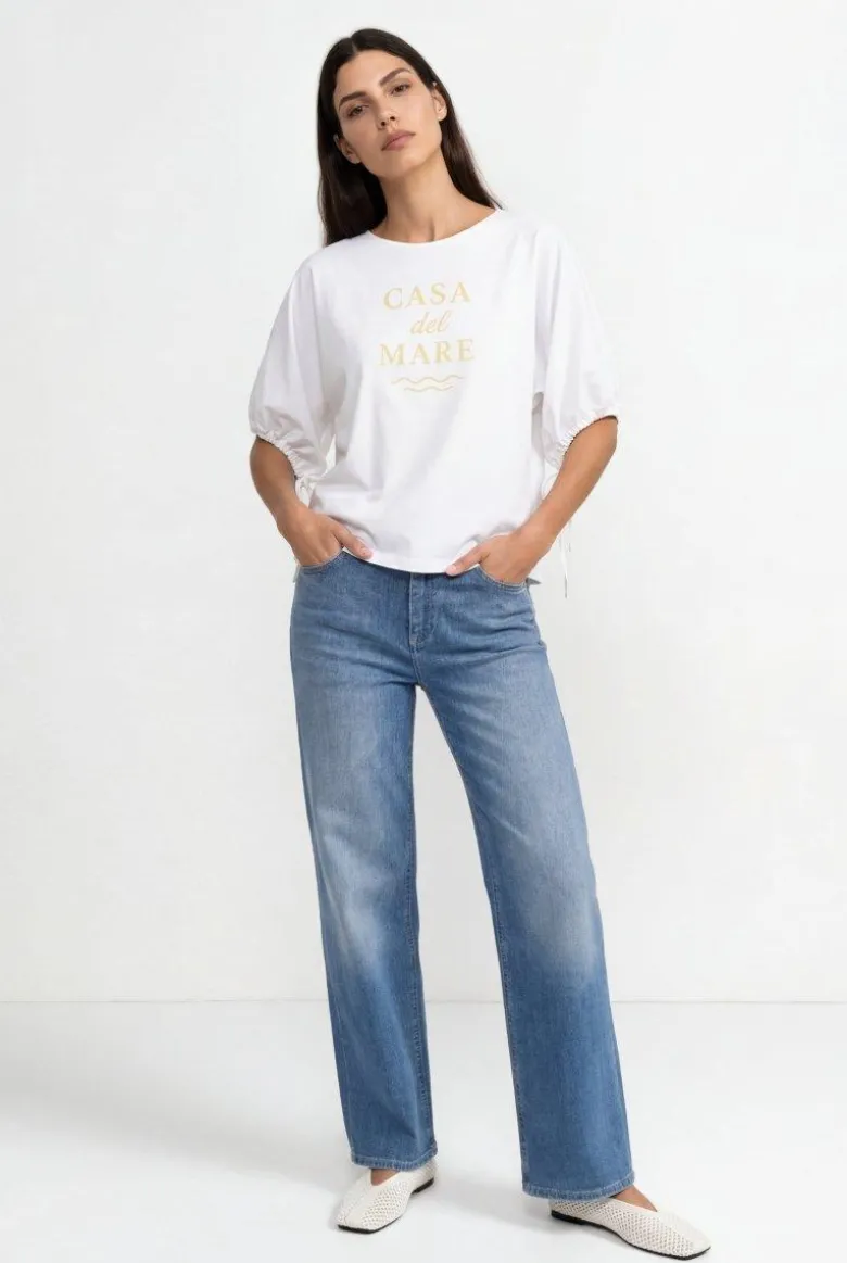 Crop-Top mit Schriftzug