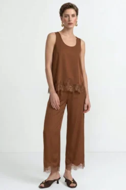 Culotte aus Satin mit Spitze