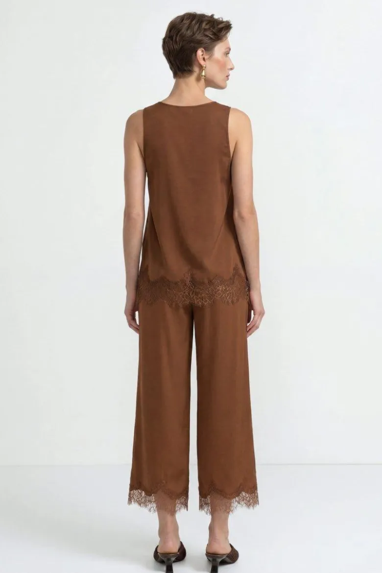 Culotte aus Satin mit Spitze