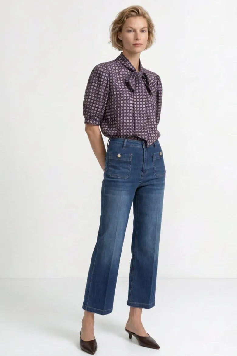 Culotte-Jeans mit Taschen