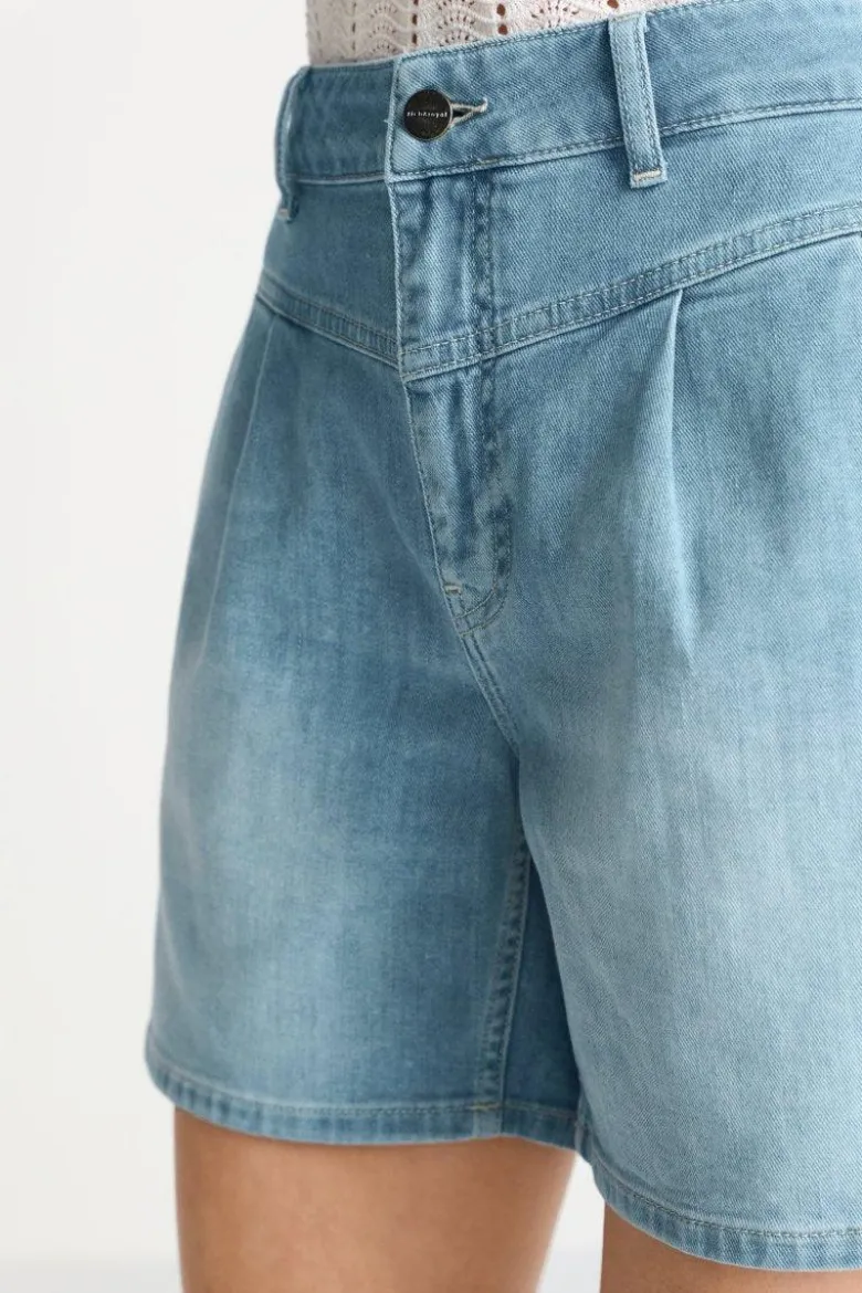 Denim-Shorts mit Passe