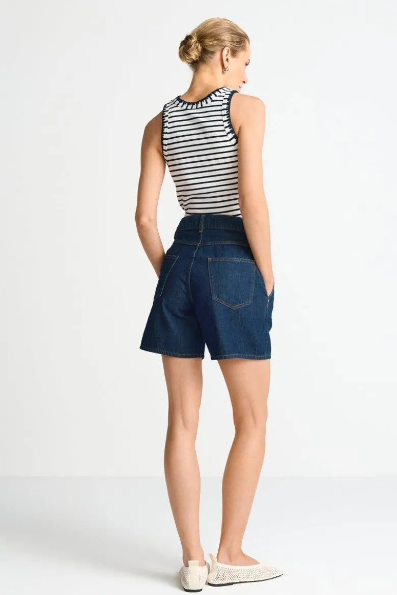 Dunkelblaue Denim-Shorts