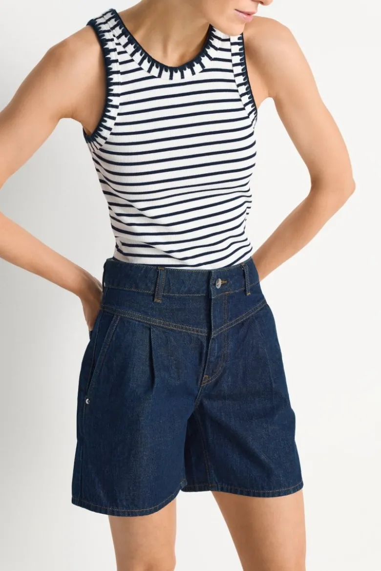Dunkelblaue Denim-Shorts