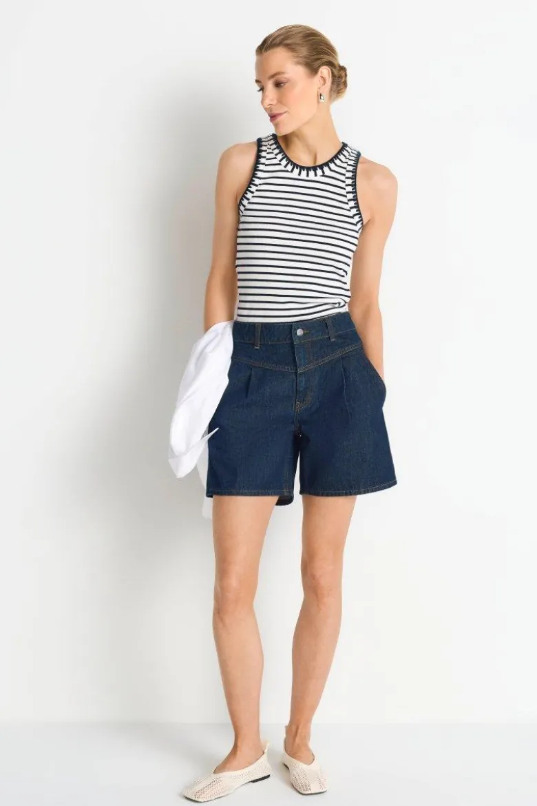 Dunkelblaue Denim-Shorts