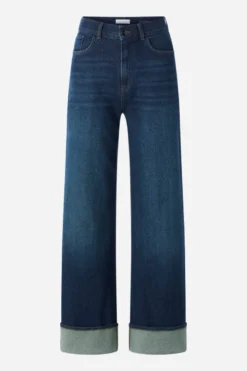 Dunkelblaue Jeans mit Umschlagsaum
