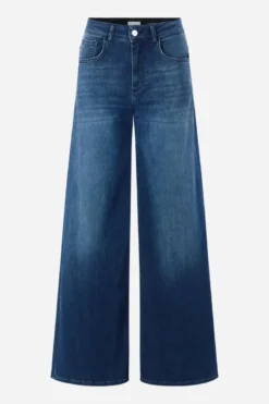Dunkelblaue Wide-Leg-Jeans