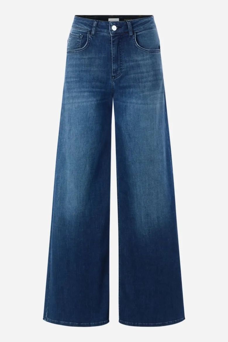 Dunkelblaue Wide-Leg-Jeans
