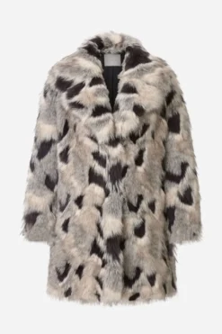 Fellimitatmantel mit Animal-Print