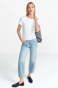 Figurbetontes Rippshirt