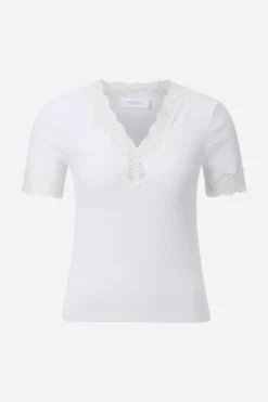 Figurbetontes Rippshirt mit Spitze