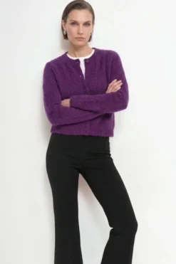 Flauschiger Mohair-Cardigan