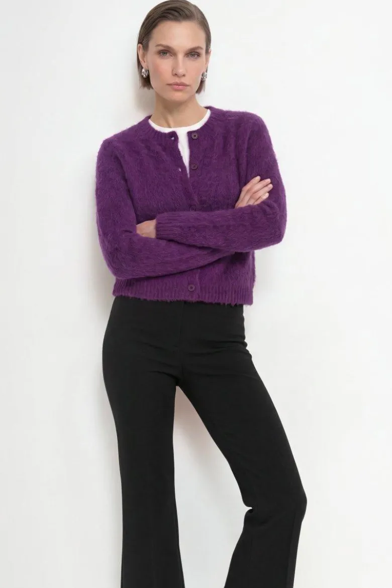 Flauschiger Mohair-Cardigan