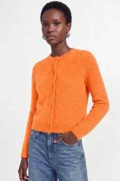 Flauschiger Mohair-Cardigan